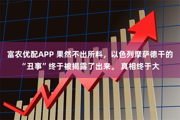 富农优配APP 果然不出所料，以色列摩萨德干的“丑事”终于被揭露了出来。 真相终于大